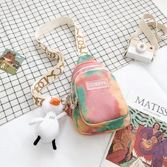 Tie Dye Sling Bag Zipper Crossbody Bag All Match Chest Bag