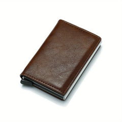 RFID Aluminium Card Holder Men Wallet PU Leather Money Clip