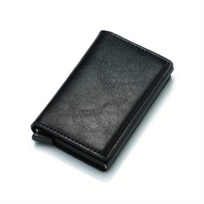 RFID Aluminium Card Holder Men Wallet PU Leather Money Clip