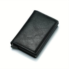 RFID Aluminium Card Holder Men Wallet PU Leather Money Clip