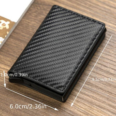 RFID Aluminium Card Holder Men Wallet PU Leather Money Clip