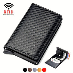 RFID Aluminium Card Holder Men Wallet PU Leather Money Clip