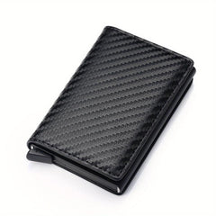 RFID Aluminium Card Holder Men Wallet PU Leather Money Clip