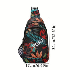 Floral Pattern Chest Bag Sports Gym Sling Bag
