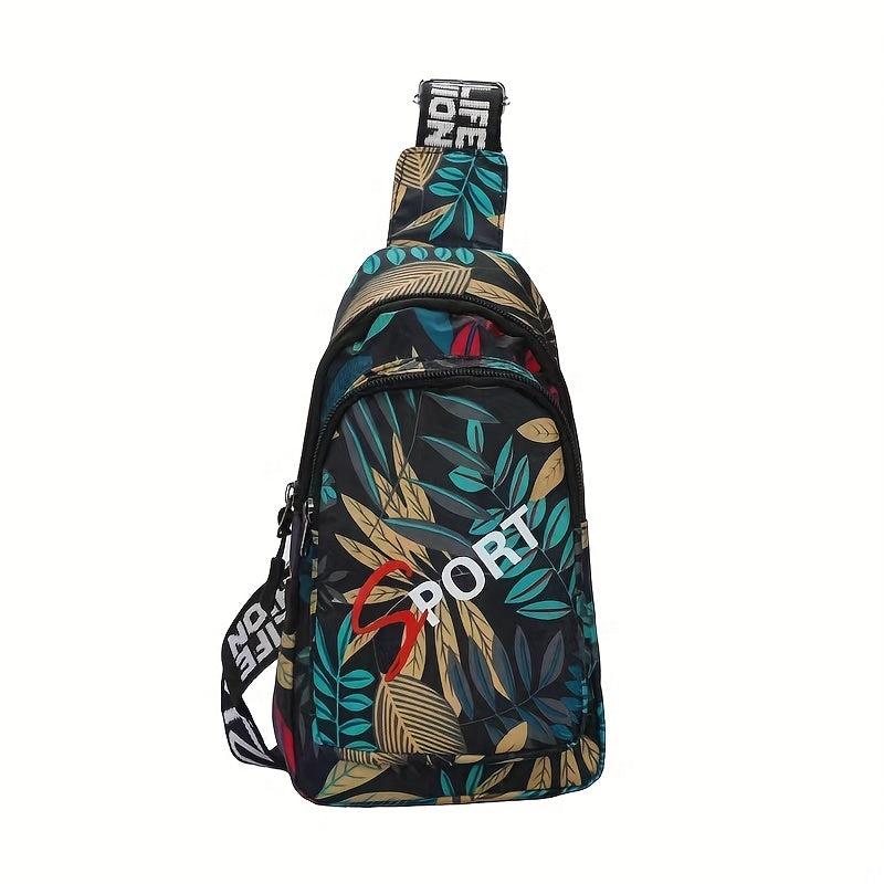 Floral Pattern Chest Bag Sports Gym Sling Bag