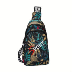 Floral Pattern Chest Bag Sports Gym Sling Bag