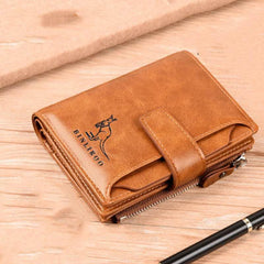 Men's RFID Blocking Coin Purse Wallet PU Leather Zip Money Bag