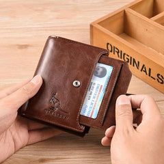 Men's RFID Blocking Coin Purse Wallet PU Leather Zip Money Bag