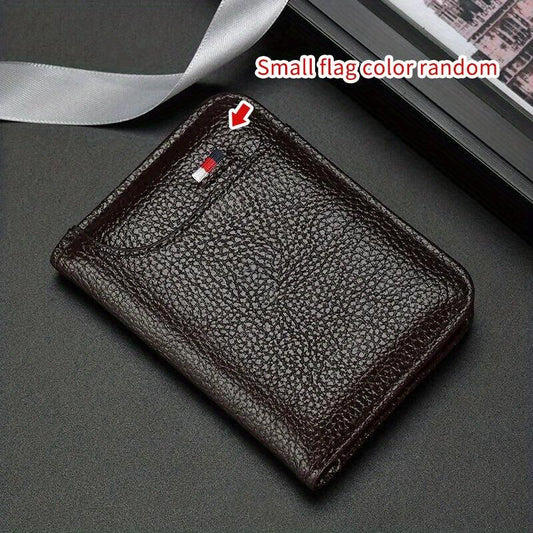 Men's Card Holder Thin Mini Wallet Unisex Pu Coin Purse