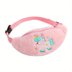Fluffy Unicorn Chest Bag | Adjustable Strap Fanny Pack