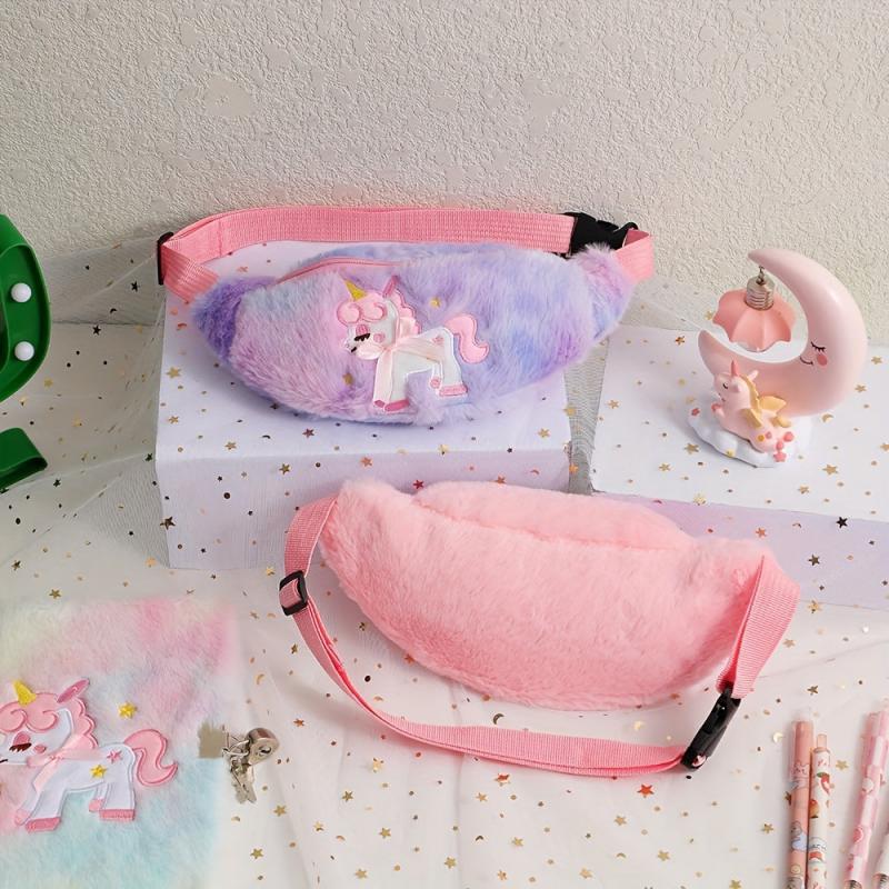 Fluffy Unicorn Chest Bag | Adjustable Strap Fanny Pack