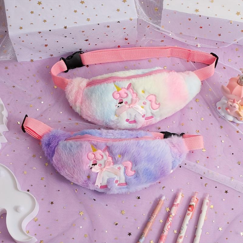 Fluffy Unicorn Chest Bag | Adjustable Strap Fanny Pack