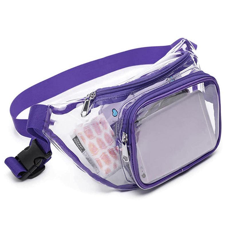Clear PVC Fanny Pack Zipper Waist Bag Adjustable Strap Women's Chest Bag
