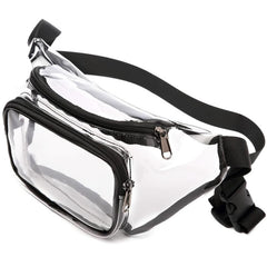 Clear PVC Fanny Pack Zipper Waist Bag Adjustable Strap Women's Chest Bag