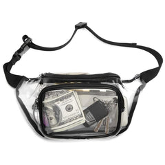 Clear PVC Fanny Pack Zipper Waist Bag Adjustable Strap Women's Chest Bag