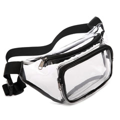Clear PVC Fanny Pack Zipper Waist Bag Adjustable Strap Women's Chest Bag