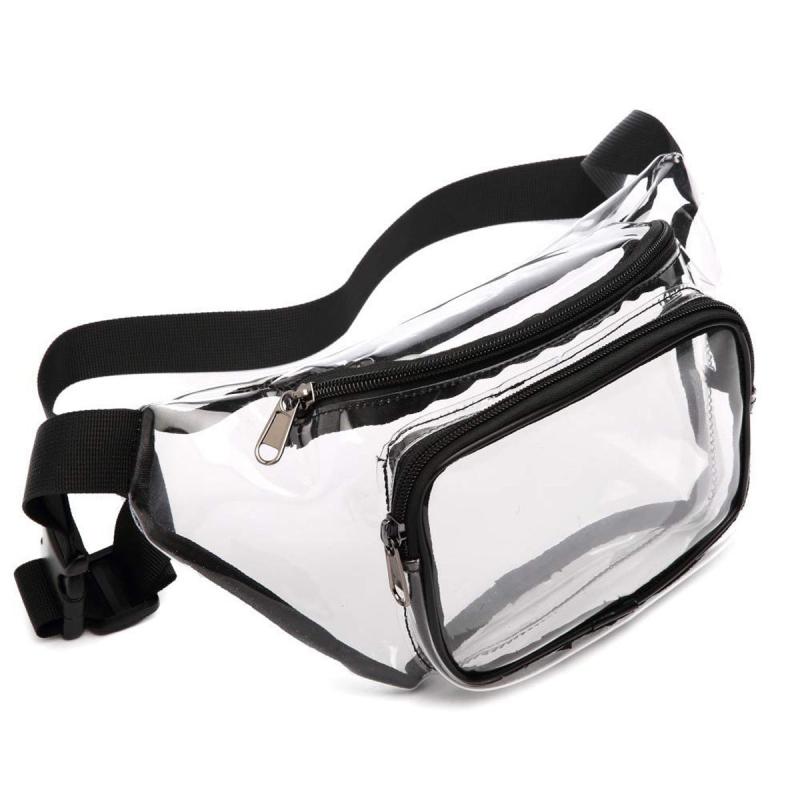 Clear PVC Fanny Pack Zipper Waist Bag Adjustable Strap Women's Chest Bag