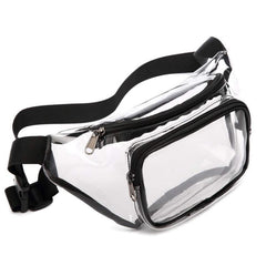 Clear PVC Fanny Pack Zipper Waist Bag Adjustable Strap Women's Chest Bag