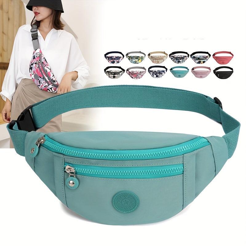 Waterproof Zipper Chest Bag Adjustable Strap Nylon Crossbody Bag