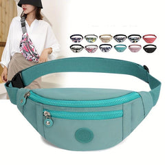 Waterproof Zipper Chest Bag Adjustable Strap Nylon Crossbody Bag