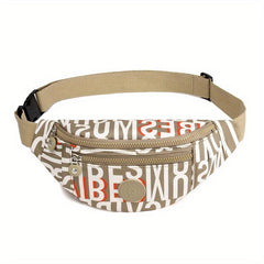 Waterproof Zipper Chest Bag Adjustable Strap Nylon Crossbody Bag