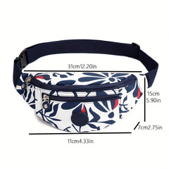 Waterproof Zipper Chest Bag Adjustable Strap Nylon Crossbody Bag