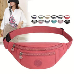 Waterproof Zipper Chest Bag Adjustable Strap Nylon Crossbody Bag
