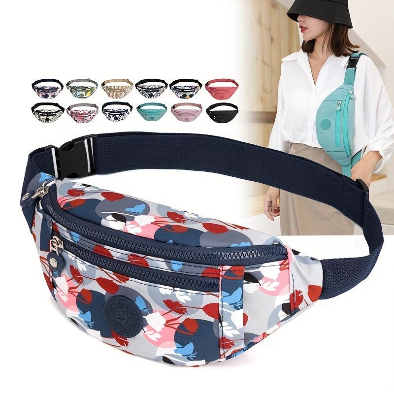 Waterproof Zipper Chest Bag Adjustable Strap Nylon Crossbody Bag