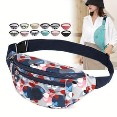 Waterproof Zipper Chest Bag Adjustable Strap Nylon Crossbody Bag