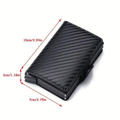 RFID Aluminum Double Deck Buckle Men Card Holder Slim Wallet
