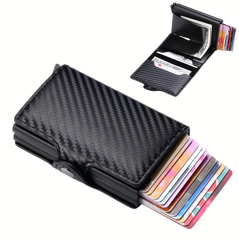 RFID Aluminum Double Deck Buckle Men Card Holder Slim Wallet