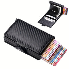RFID Aluminum Double Deck Buckle Men Card Holder Slim Wallet