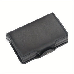 RFID Aluminum Double Deck Buckle Men Card Holder Slim Wallet