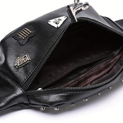 Punk Style Studded Decor Fanny Pack Halloween Skull Ghost Waist Bag