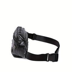 Punk Style Studded Decor Fanny Pack Halloween Skull Ghost Waist Bag