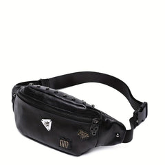 Punk Style Studded Decor Fanny Pack Halloween Skull Ghost Waist Bag
