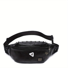 Punk Style Studded Decor Fanny Pack Halloween Skull Ghost Waist Bag