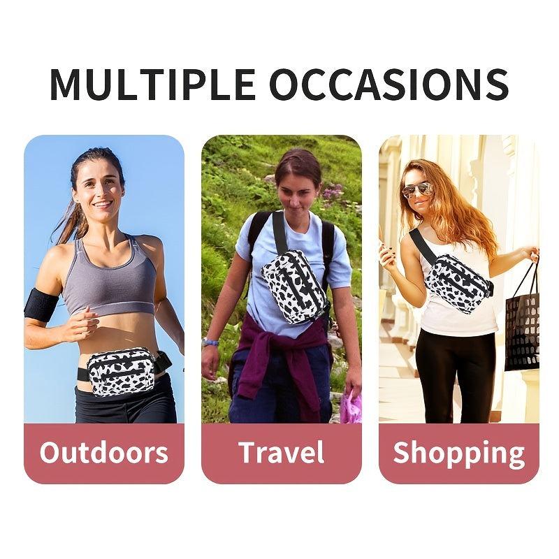 Leopard Cow Print Fanny Pack Waist Bag for Outdoor Sports Running