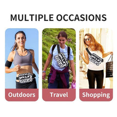 Leopard Cow Print Fanny Pack Waist Bag for Outdoor Sports Running