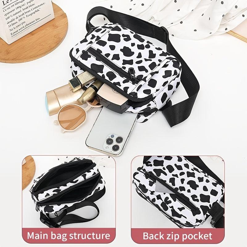 Leopard Cow Print Fanny Pack Waist Bag for Outdoor Sports Running