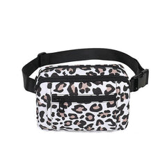 Leopard Cow Print Fanny Pack Waist Bag for Outdoor Sports Running