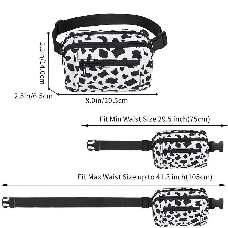 Leopard Cow Print Fanny Pack Waist Bag for Outdoor Sports Running