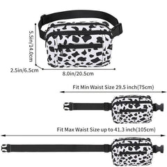 Leopard Cow Print Fanny Pack Waist Bag for Outdoor Sports Running