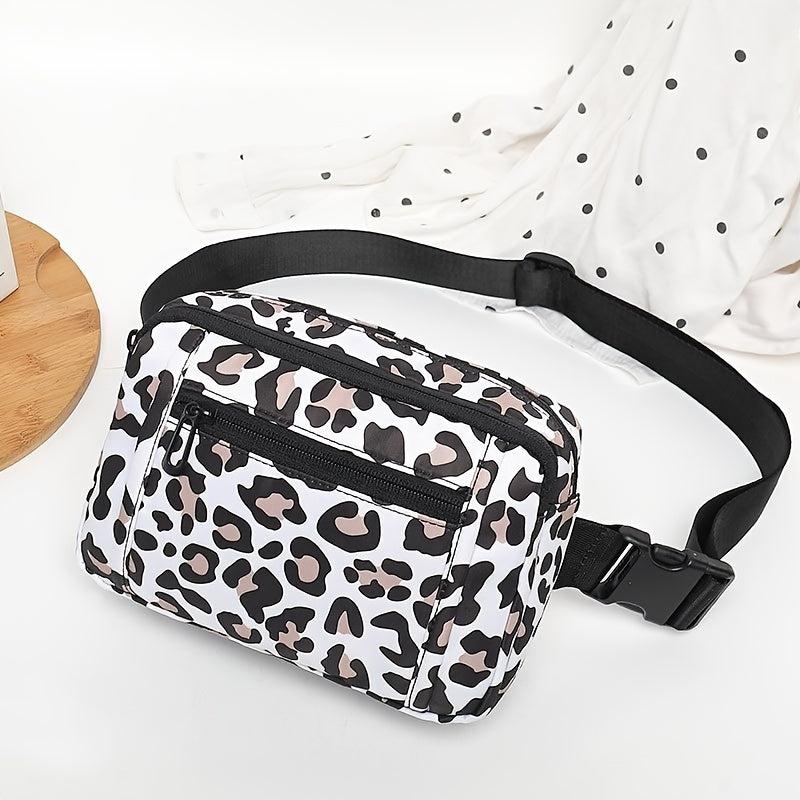 Leopard Cow Print Fanny Pack Waist Bag for Outdoor Sports Running