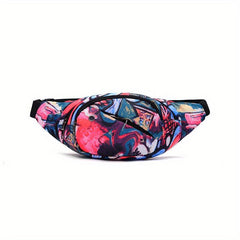 Graffiti Pattern Chest Bag Crossbody Zipper Waist Bag