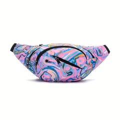 Graffiti Pattern Chest Bag Crossbody Zipper Waist Bag