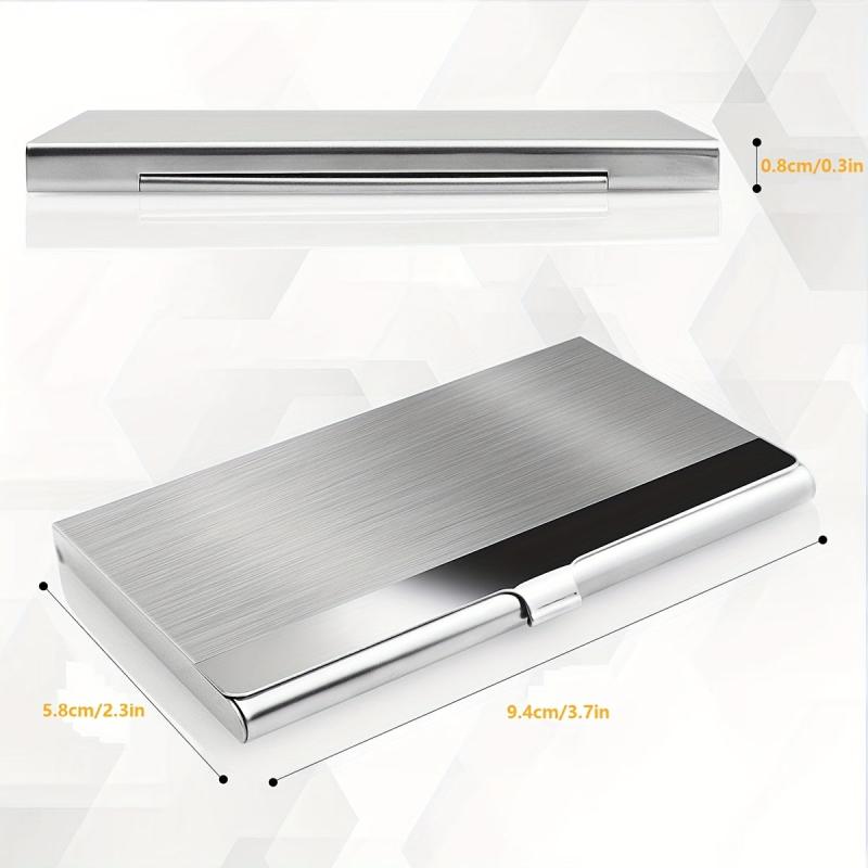 Slim Business Card Holder Stainless Steel Metal Fits 18 Cards