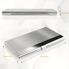 Slim Business Card Holder Stainless Steel Metal Fits 18 Cards