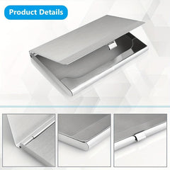 Slim Business Card Holder Stainless Steel Metal Fits 18 Cards
