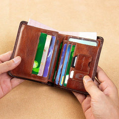 1pc Men's 3 in 1 Leather Wallet - Ultra Thin Multifunctional Card Case